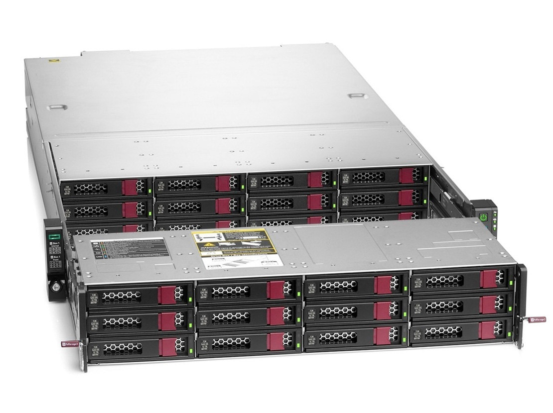 HPE Apollo storage server with drive trays extended