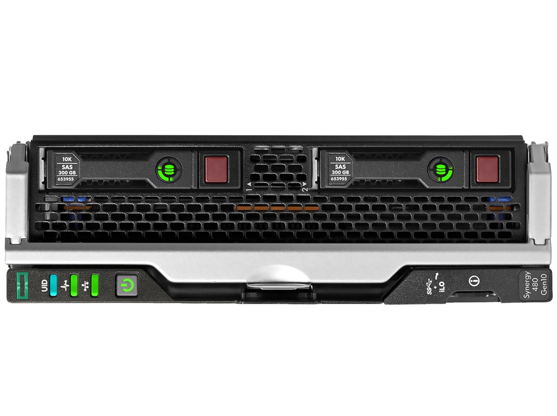 HPE Synergy 480 Gen10 compute module, front view